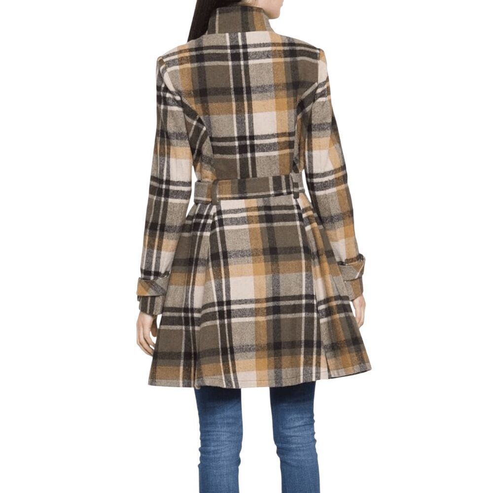 ZARA Plaid Wool Blended Overcoat Size XS